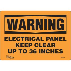 "Electrical Panel" Sign, 7" x 10", Vinyl, English