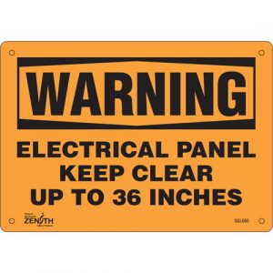 "Electrical Panel" Sign, 7" x 10", Plastic, English