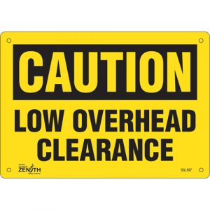 "Low Overhead Clearance" Sign, 7" x 10", Aluminum, English