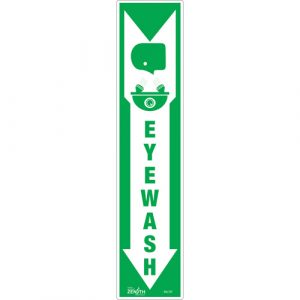 "Eye Wash" Sign, 18" x 4", Vinyl, English with Pictogram
