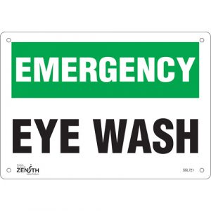 "Eye Wash" Sign, 7" x 10", Aluminum, English
