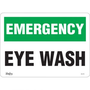 "Eye Wash" Sign, 10" x 14", Vinyl, English