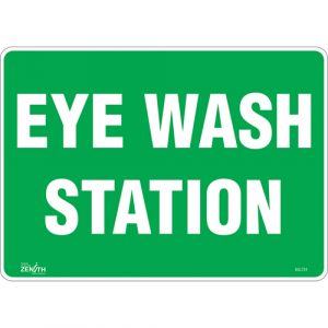 "Eye Wash Station" Sign, 10" x 14", Vinyl, English