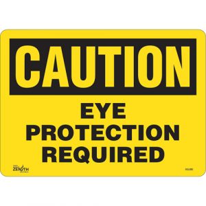 "Eye Protection Required" Sign, 10" x 14", Vinyl, English