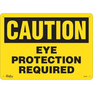 "Eye Protection Required" Sign, 10" x 14", Plastic, English