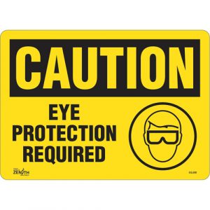 "Eye Protection Required" Sign, 10" x 14", Vinyl, English with Pictogram