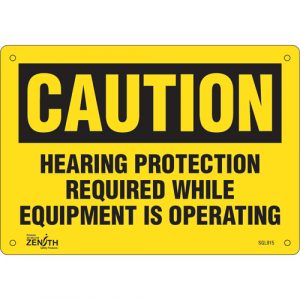 "Hearing Protection Required" Noise Hazard Sign, 7" x 10", Aluminum, English