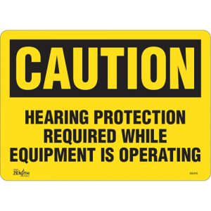 "Hearing Protection Required" Noise Hazard Sign, 10" x 14", Vinyl, English