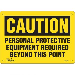 "Personal Protective Equipment Required" Sign, 7" x 10", Plastic, English