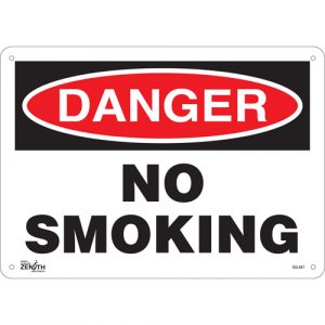 "No Smoking" Sign, 10" x 14", Plastic, English