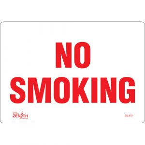 "No Smoking" Sign, 7" x 10", Vinyl, English