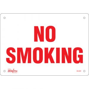 "No Smoking" Sign, 7" x 10", Aluminum, English