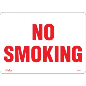 "No Smoking" Sign, 10" x 14", Vinyl, English