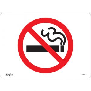 "No Smoking" Sign, 10" x 14", Vinyl, Pictogram
