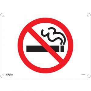 "No Smoking" Sign, 10" x 14", Aluminum, Pictogram