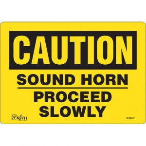 "Proceed Slowly" Sign, 7" x 10", Vinyl, English