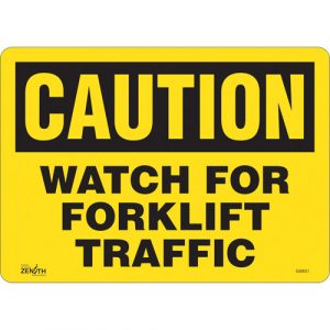 "Watch For Forklift" Sign, 10" x 14", Vinyl, English