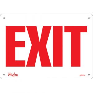 "Exit" Sign, 7" x 10", Aluminum, English