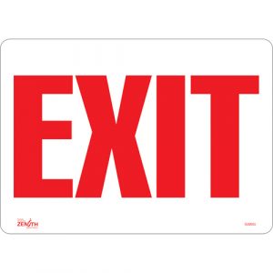 "Exit" Sign, 10" x 14", Vinyl, English