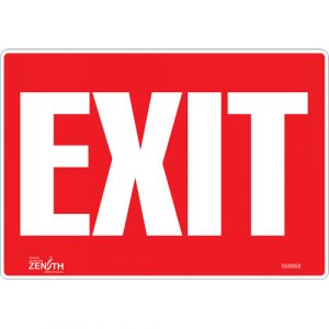 "Exit" Sign, 7" x 10", Vinyl, English