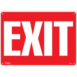 "Exit" Sign, 10" x 14", Aluminum, English