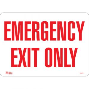 "Emergency Exit" Sign, 10" x 10", Vinyl, English