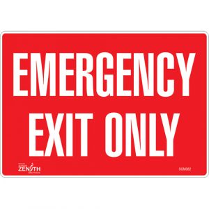 "Emergency Exit Only" Sign, 7" x 10", Vinyl, English