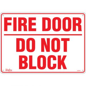 "Fire Door" Sign, 10" x 14", Plastic, English