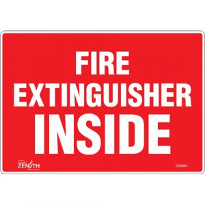 "Fire Extinguisher Inside" Sign, 7" x 10", Vinyl, English