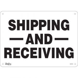 "Shipping And Receiving" Sign, 10" x 14", Plastic, English
