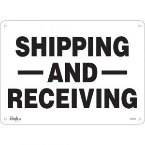 "Shipping And Receiving" Sign, 10" x 14", Aluminum, English