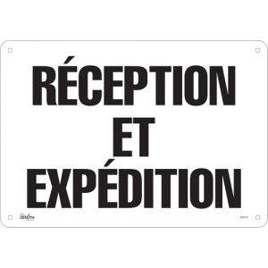 "Réception et Expédition" Sign, 14" x 20", Aluminum, French