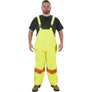RZ1000 Rain Bib Pants, Polyester, 4X-Large, High Visibility Lime-Yellow