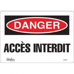 "Accès Interdit" Sign, 7" x 10", Vinyl, French