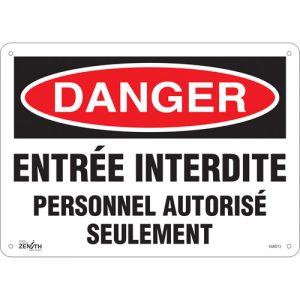 "Personnel Autorisé Seulement" Sign, 10" x 14", Plastic, French
