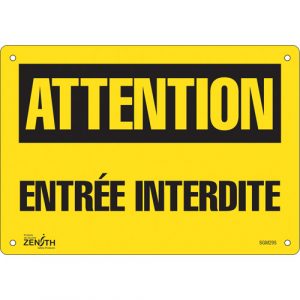 "Entrée Interdite" Sign, 7" x 10", Aluminum, French