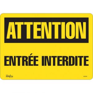 "Entrée Interdite" Sign, 10" x 14", Vinyl, French