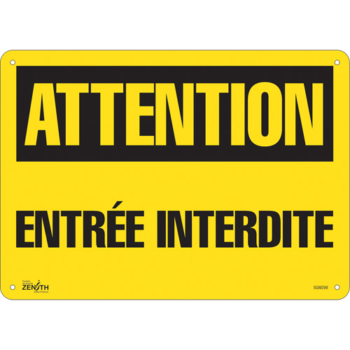 "Entrée Interdite" Sign, 10" x 14", Aluminum, French