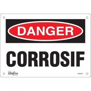 "Corrosif" Sign, 7" x 10", Plastic, French