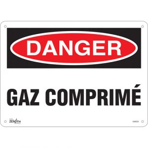 "Gaz Comprimé" Sign, 10" x 14", Aluminum, French
