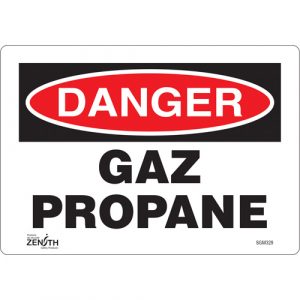 "Gaz Propane" Sign, 7" x 10", Vinyl, French