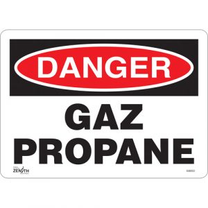 "Gaz Propane" Sign, 10" x 14", Vinyl, French