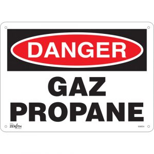"Gaz Propane" Sign, 10" x 14", Aluminum, French