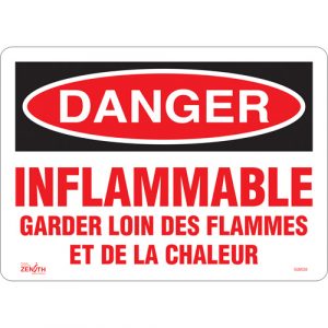 "Garder Loin Des Flammes" Sign, 10" x 14", Vinyl, French