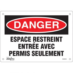 "Espace Restreint" Sign, 7" x 10", Plastic, French