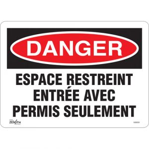 "Espace Restreint" Sign, 10" x 14", Vinyl, French