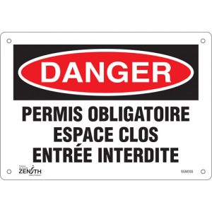 "Espace Clos Entrée Interdite" Sign, 7" x 10", Aluminum, French