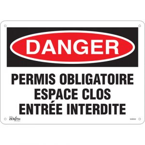"Espace Clos Entrée Interdite" Sign, 10" x 14", Aluminum, French