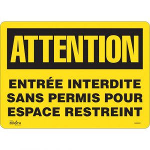 "Entrée Interdite Sans Permis" Sign, 10" x 14", Vinyl, French
