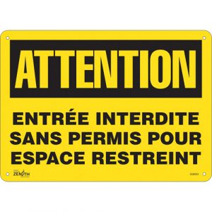 "Entrée Interdite Sans Permis" Sign, 10" x 14", Plastic, French